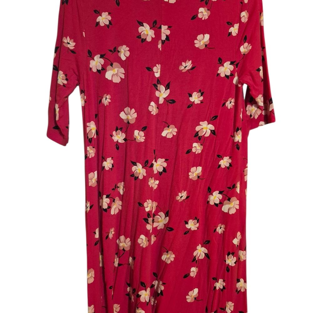 Old Navy Red Floral Dress Midi